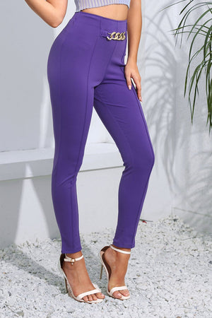 Side view highlighting chain detail and slim fit