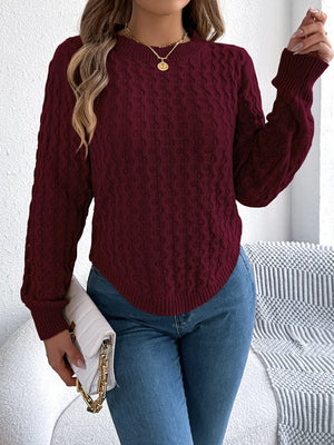 Chic asymmetric hem sweater front elegant design