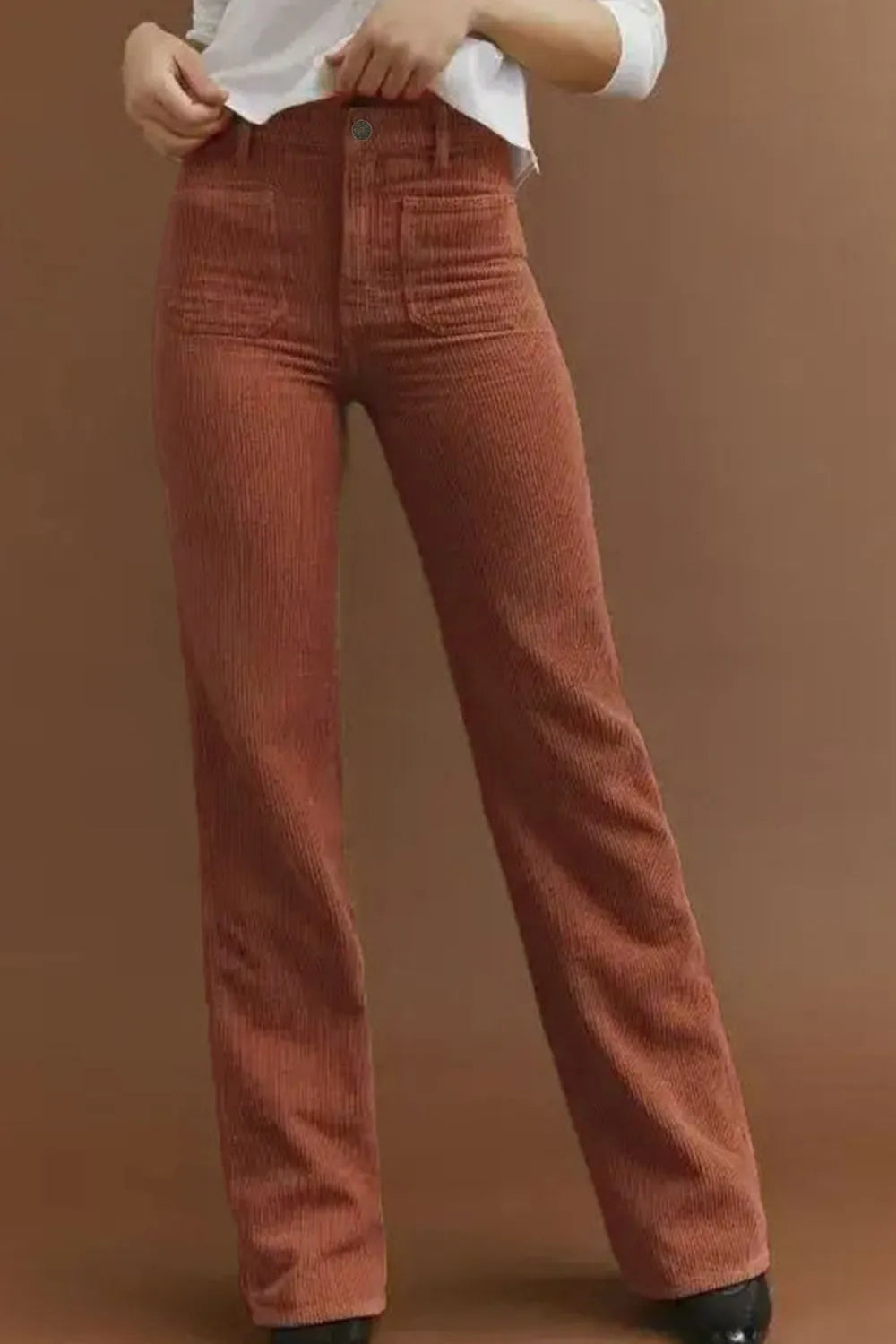 Front view highlighting straight leg design
