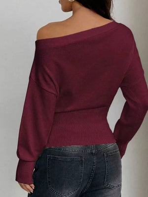 Folded cropped sweater display