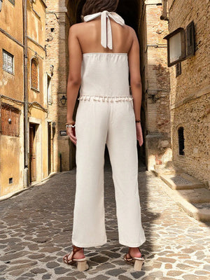 Halter Neck Cami and Pants Set – Back View