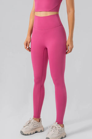 High waist wide waistband sport leggings front silhouette