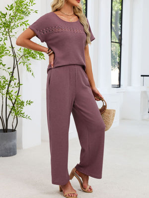 women lace two piece set front casual look