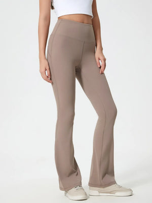 Front view with slight of high waist active pants