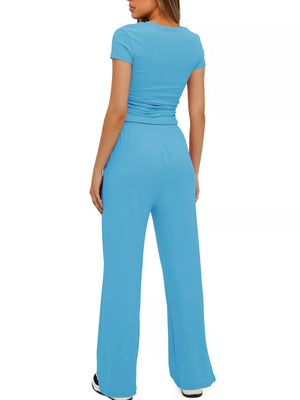 Back view of set with relaxed fit