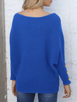 Full size boat neck sweater back modern look