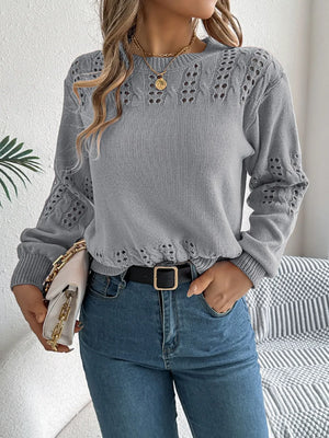openwork knit sweater front airy texture detail