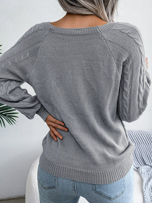 stylish cable knit sweater back look soft texture cozy winter outfit minimal design