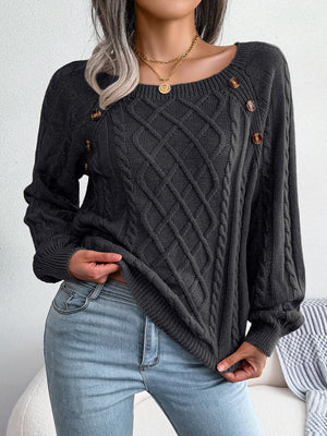 modern decorative button sweater front design winter style