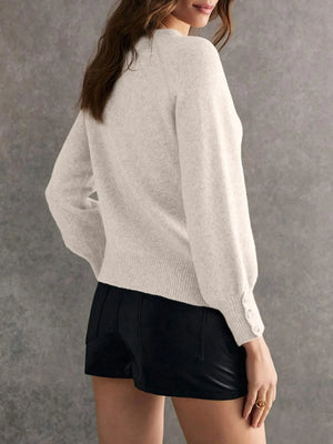 Crew neck sweater back view full design