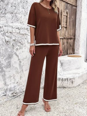 Chic front style of Devine top and pants set