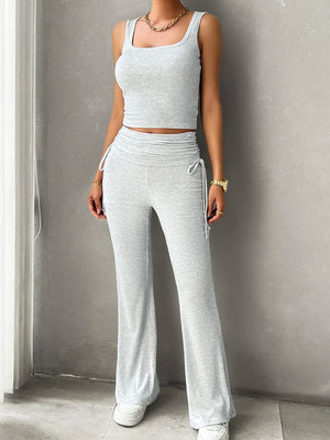 Modern casual two-piece set with relaxed pants