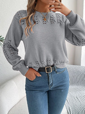 openwork sweater front stylish everyday outfit