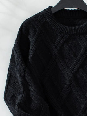 Geometric long sleeve sweater hanger view casual warm knitwear