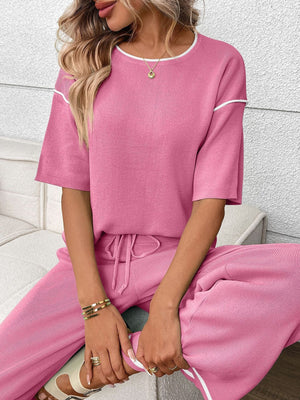 Chic front look of comfortable women two-piece set
