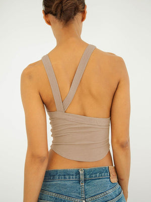 Back view emphasizing ribbed texture and style