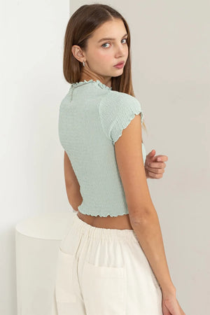 HYFVE Lettuce Hem Crop Top back view