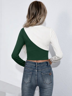 Ivy Lane contrast color cropped t-shirt back look