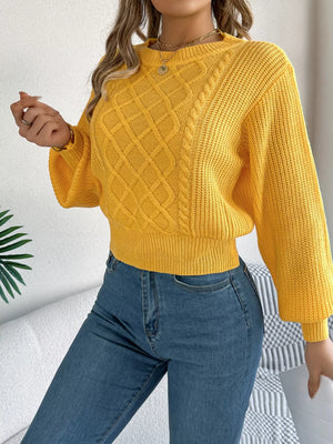 women textured diamond cable knit sweater front fashion style