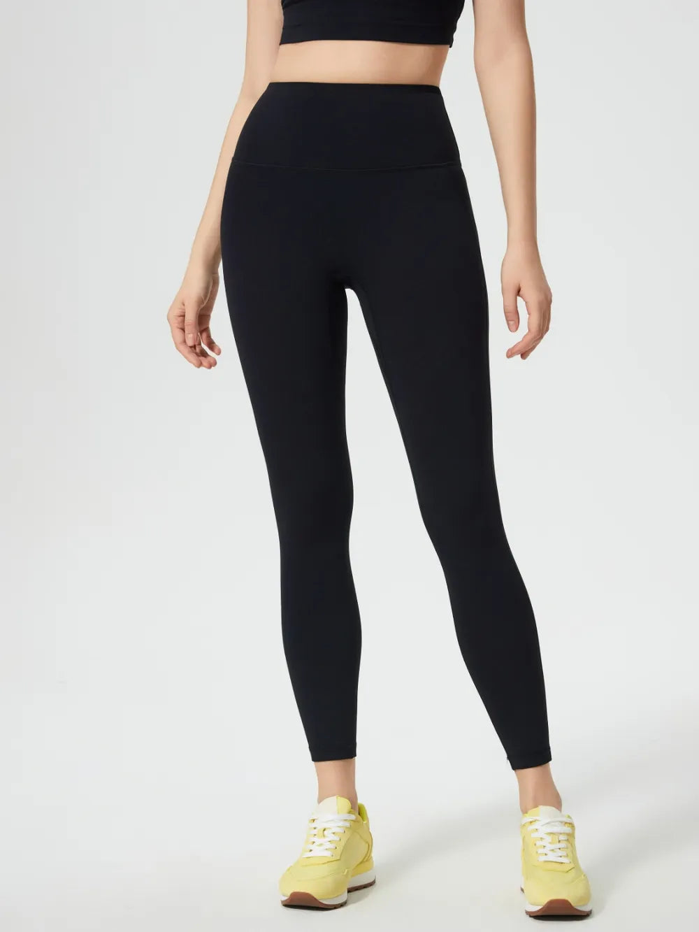 Front view of Millennia wide waistband active leggings