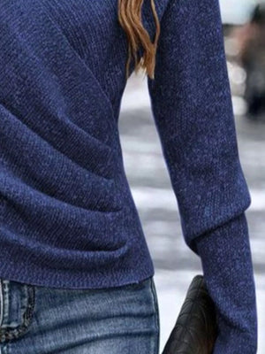 modern surplice knit top front stylish appearance