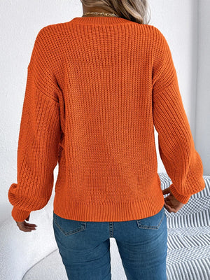 Openwork sweater back side breathable knit design