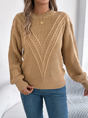 Fashion openwork sweater front comfortable fit