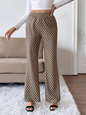 Front view highlighting plaid pattern