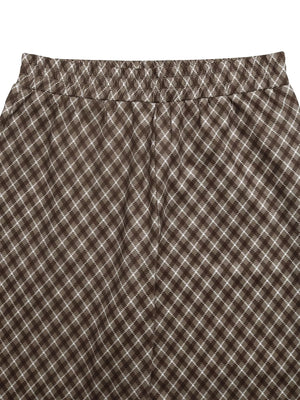 Plaid Pants laid out showing pattern and shape