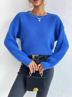 Cozy ribbed knit sweater front look everyday wear