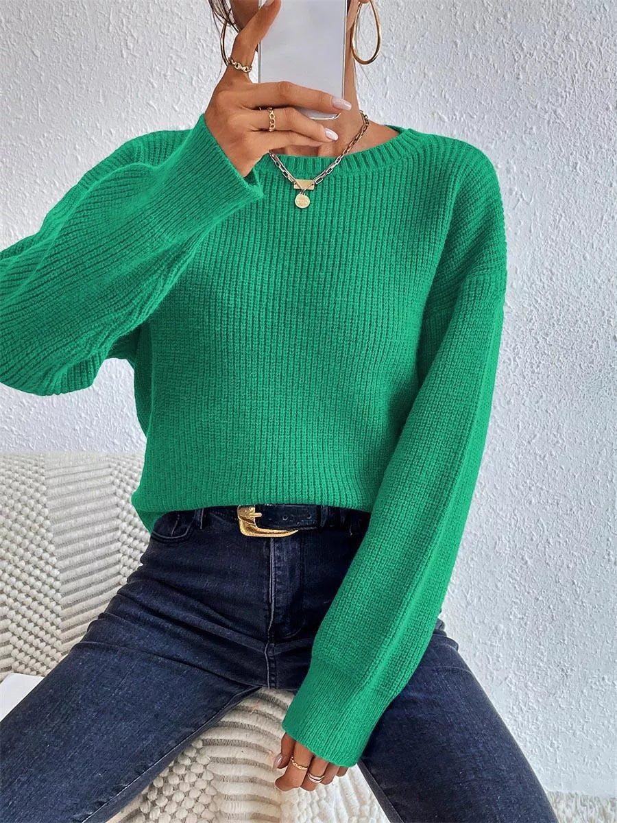 Modern dropped shoulder sweater front casual fashion
