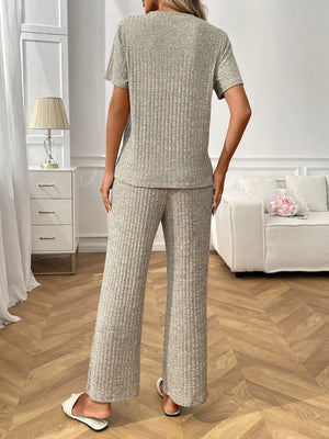 Ribbed knit lounge set back view