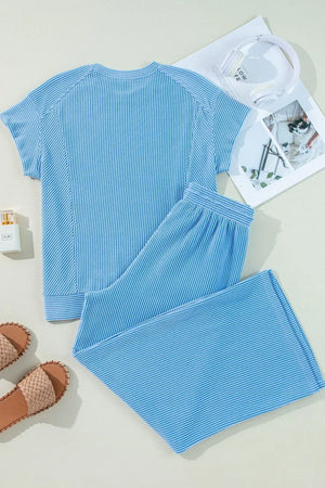 Top and pants set shown flat for detail view