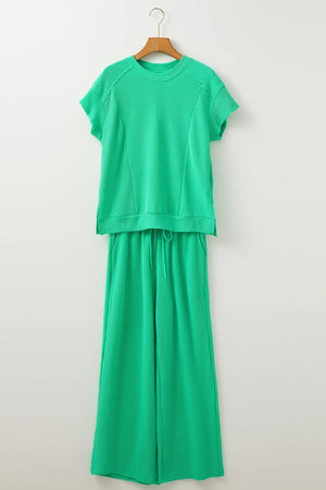 Top and pants set shown flat for detail