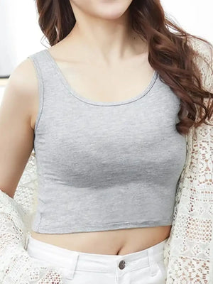 Cropped tank top soft fabric front view
