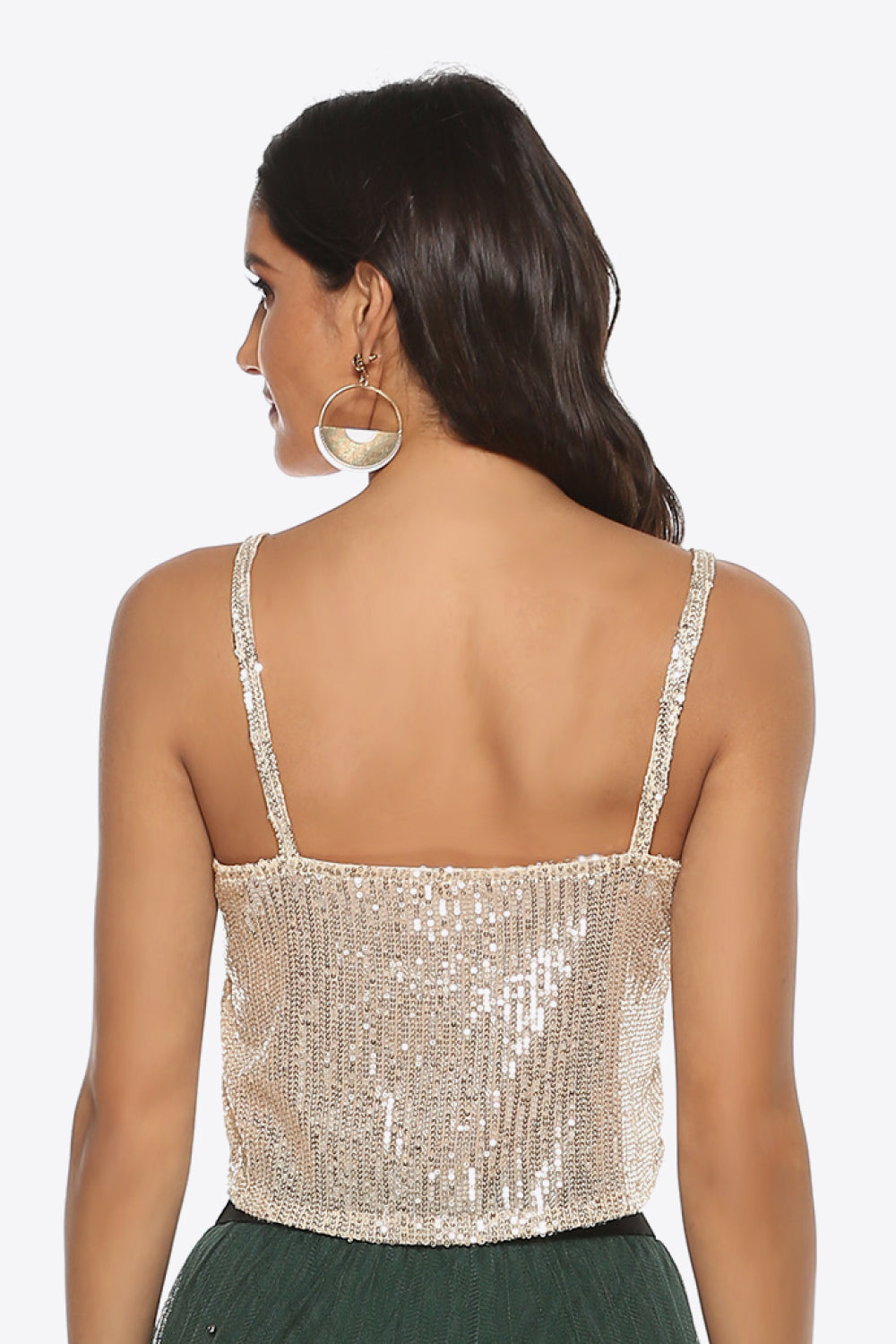 Sequin Cropped Cami back view