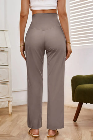 Back view wide leg high waist pants
