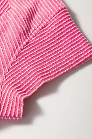 Corded Knit Short Sleeve T-Shirt