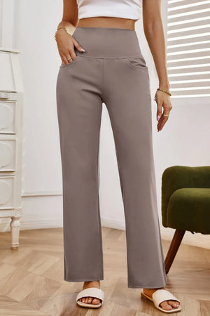 High waist wide leg pants front casual style