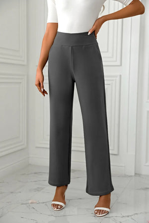 High waist straight leg pants front fashion look