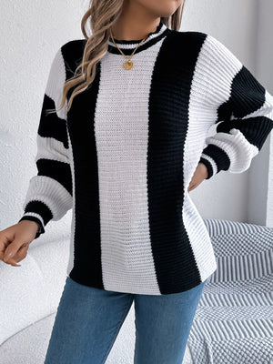 casual color block sweater front outfit