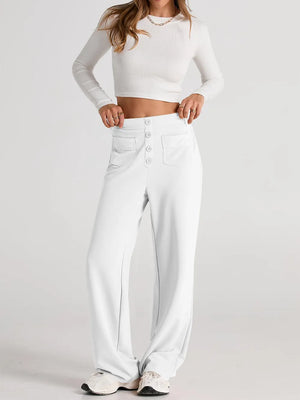 Women high waist wide leg pants front pose