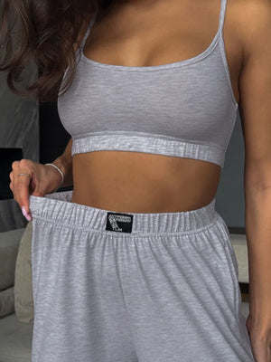 trendy cami top and pants set front full outfit