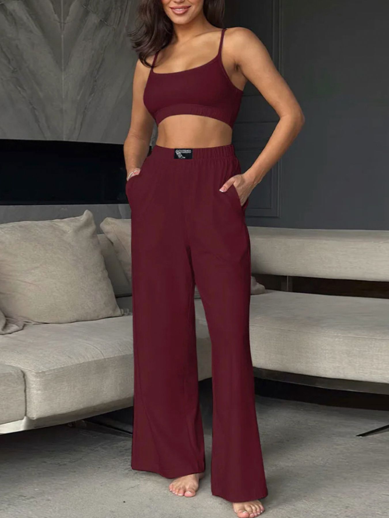 casual scoop neck cami set front elegant style