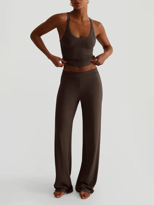 Front view of Scoop Neck Cami and Pants Set