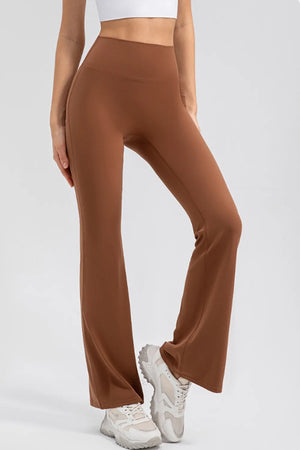 Front view with slight tilt emphasizing high waist support and stretch comfort