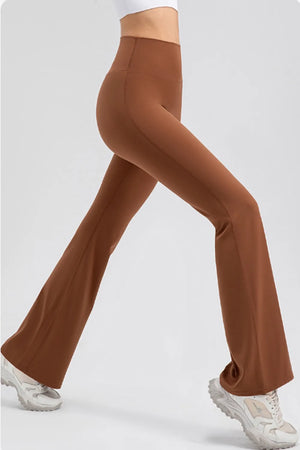 Side view showing bootcut flare from knee to ankle and smooth fit along hips and thighs