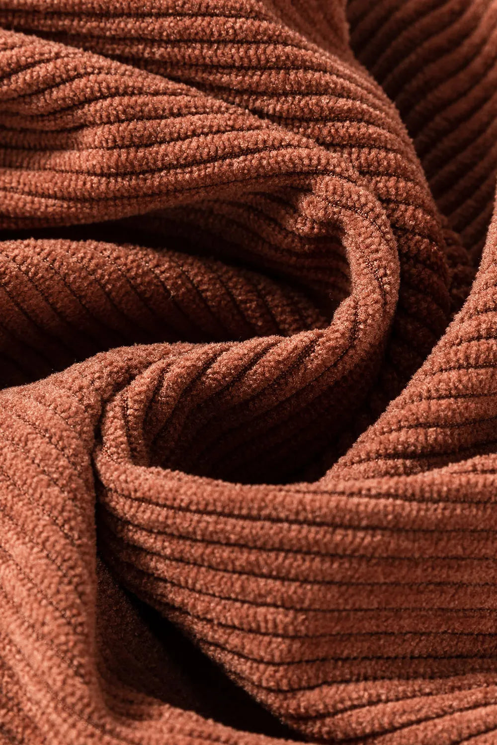 Full front view of green corduroy pants showing straight leg and high waist