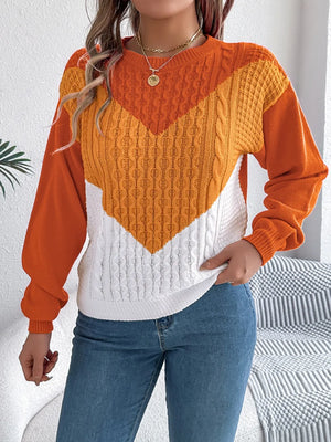 Front close-up of sweater knit texture