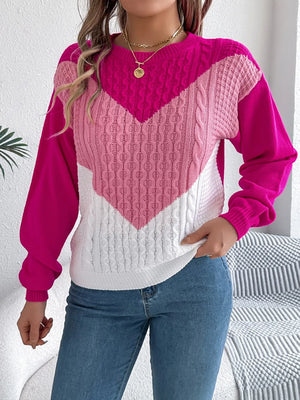 Front close-up of sweater knit texture